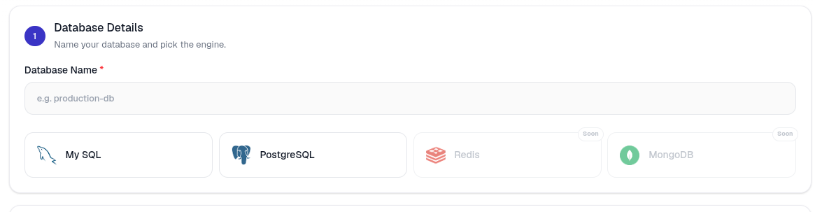 Creating a managed database in VavenCloud